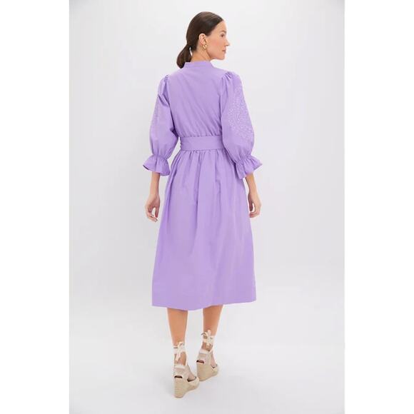 TUCKERNUCK Lavender Embroidery Dowling Midi Dress Size L NWT - Picture 2 of 6